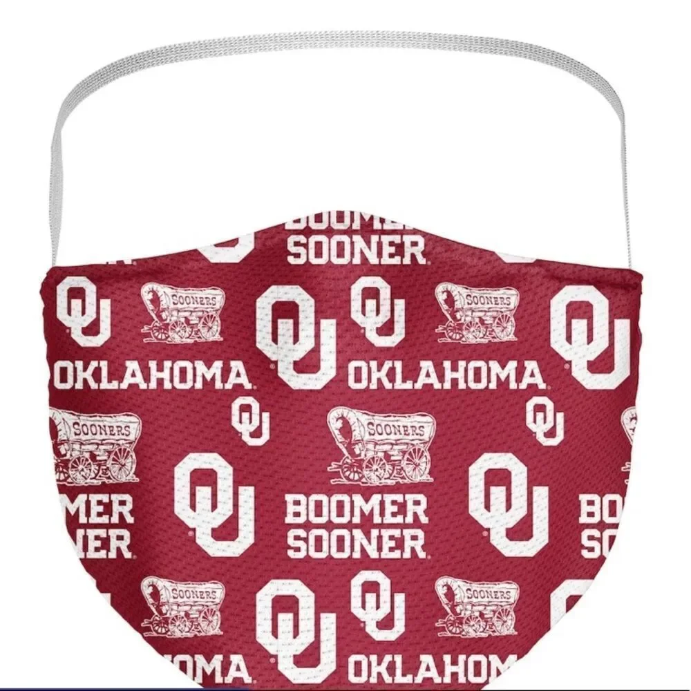 New in Package University of Oklahoma Sooners Face Covering Face Masks Set of 3